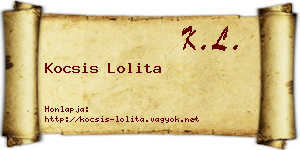 Kocsis Lolita névjegykártya