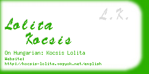 lolita kocsis business card